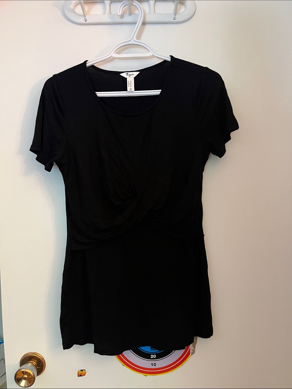 Black Twist-Front Women’s maternity/nursing Top